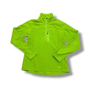 EDDIE BAUER - First Ascent  Bright  Green 1/4 Zip Fleece - Women's Sz L